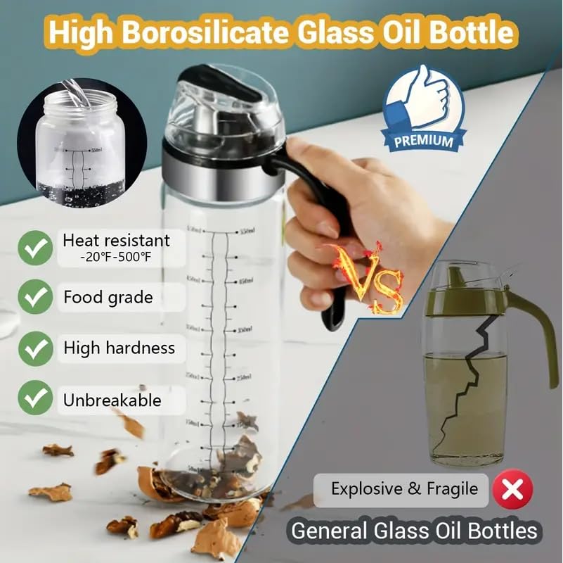 Mforall Oil Bottle Pour Spouts Auto Open Automatic Opening And Closing Oil Bottle Leak-Proof Olive Oil Storage Bottle Vinegar Di